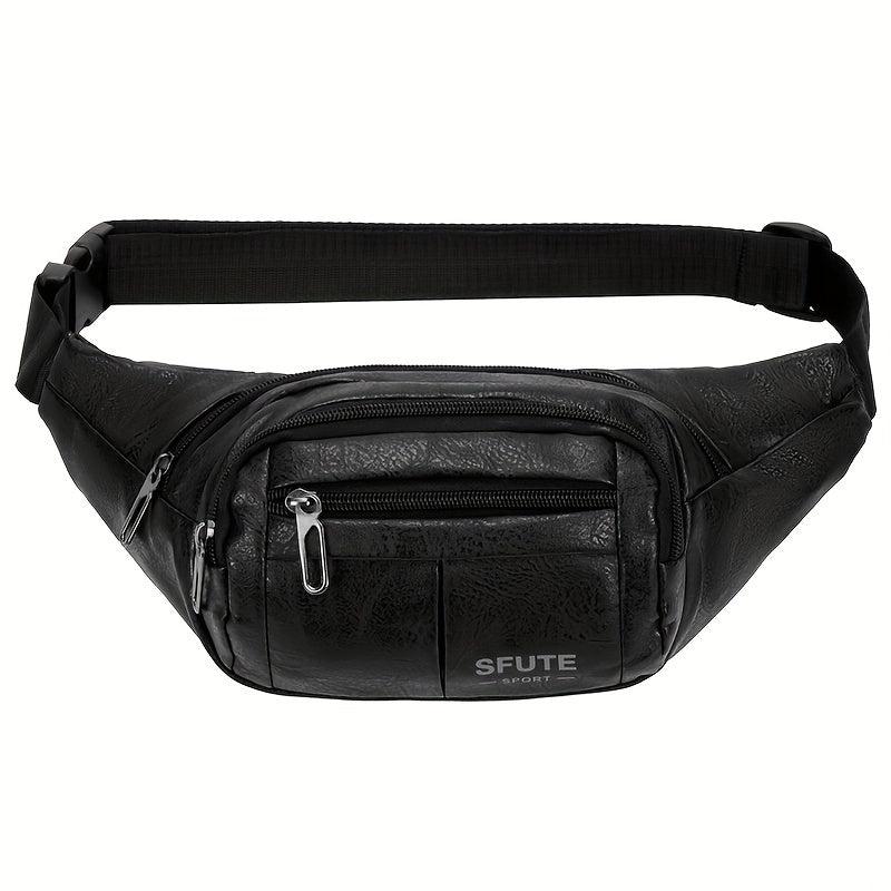 Men's Retro Large Capacity Leather Waist Bag Fanny Pack Shoulder Bag