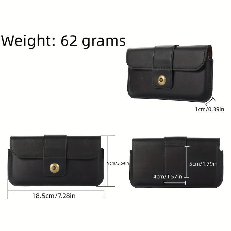 Men's Minimalist PU Leather Waist Bag Phone Key Bag