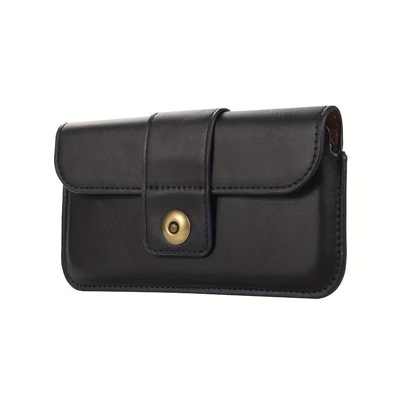 Men's Minimalist PU Leather Waist Bag Phone Key Bag