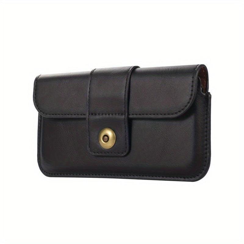 Men's Minimalist PU Leather Waist Bag Phone Key Bag