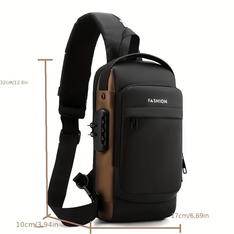 Casual Shoulder Bag Sports Chest Bag With Password Lock