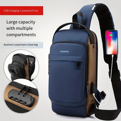 Casual Shoulder Bag Sports Chest Bag With Password Lock