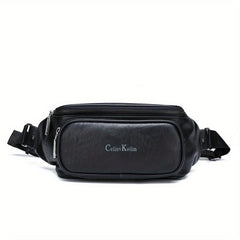 Men's Casual PU Leather Waist Bag for Outdoors