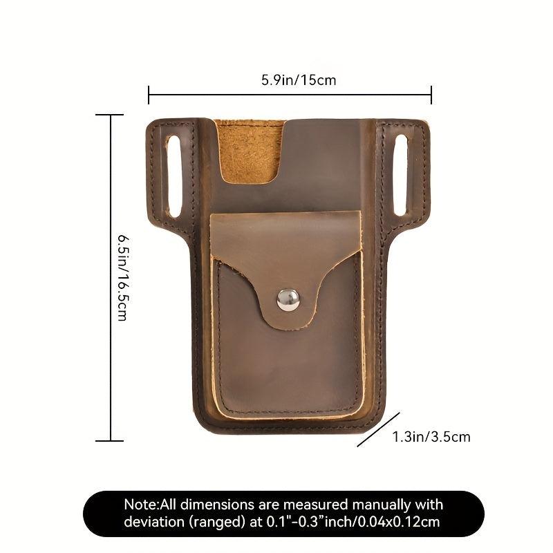Men's Leather Belt Bag Dark Brown Vintage Retro Waist Bag