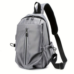Men's Chest Bag USB Charging Port Outdoor Shoulder Bag