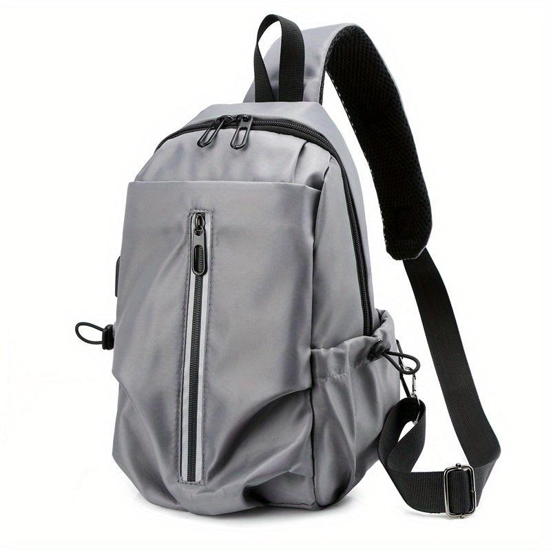 Men's Chest Bag USB Charging Port Outdoor Shoulder Bag