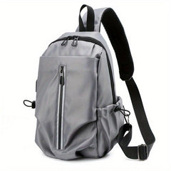 Men's Chest Bag USB Charging Port Outdoor Shoulder Bag
