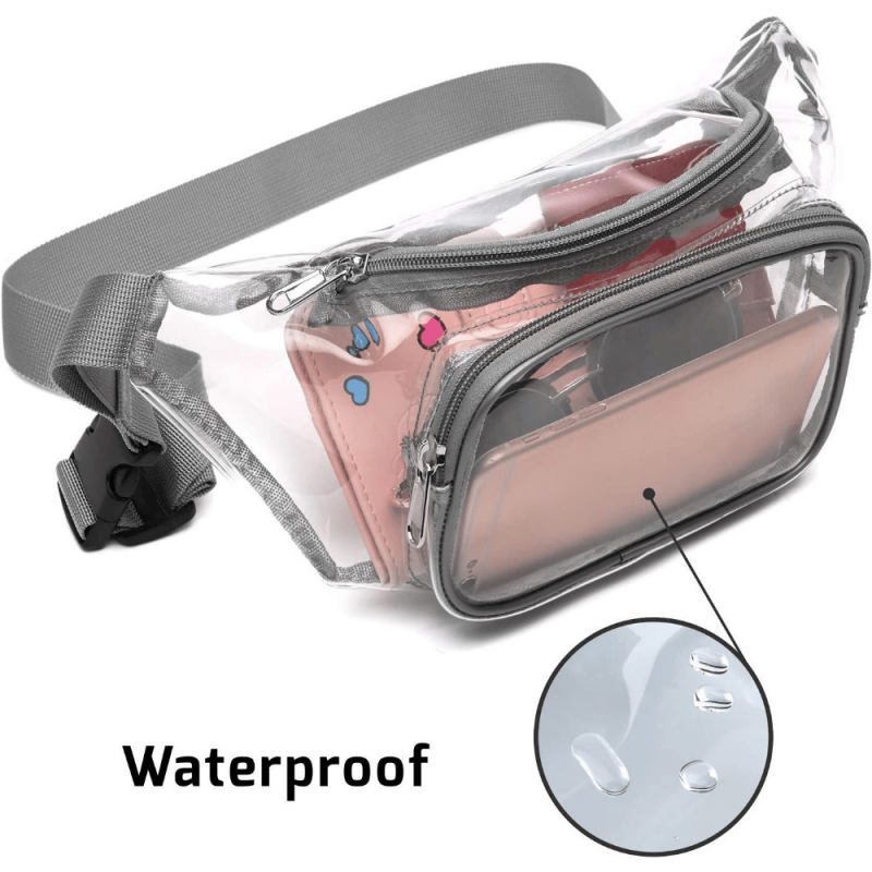Clear PVC Waist Bag Clear Purse Transparent Adjustable Belt Bag