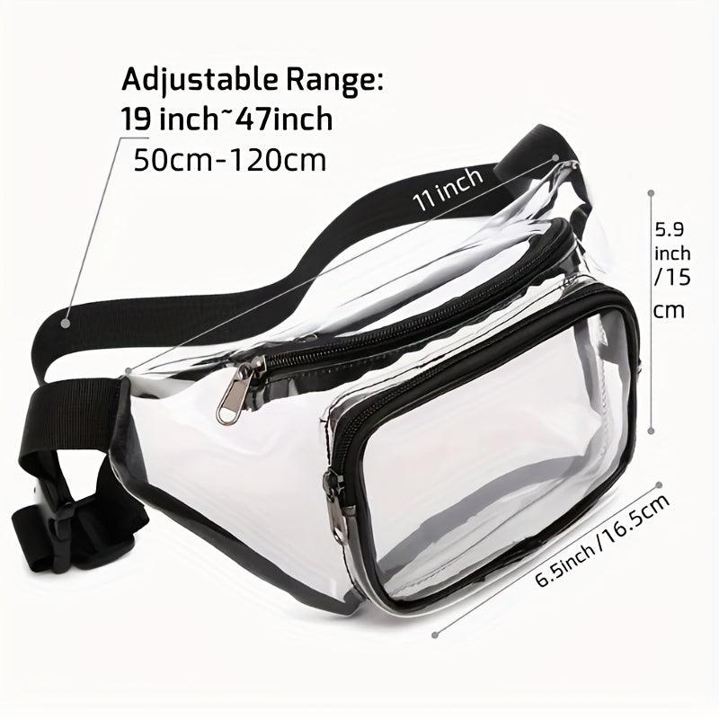 Clear PVC Waist Bag Clear Purse Transparent Adjustable Belt Bag