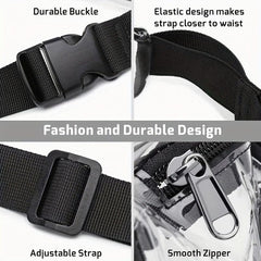 Clear PVC Waist Bag Clear Purse Transparent Adjustable Belt Bag