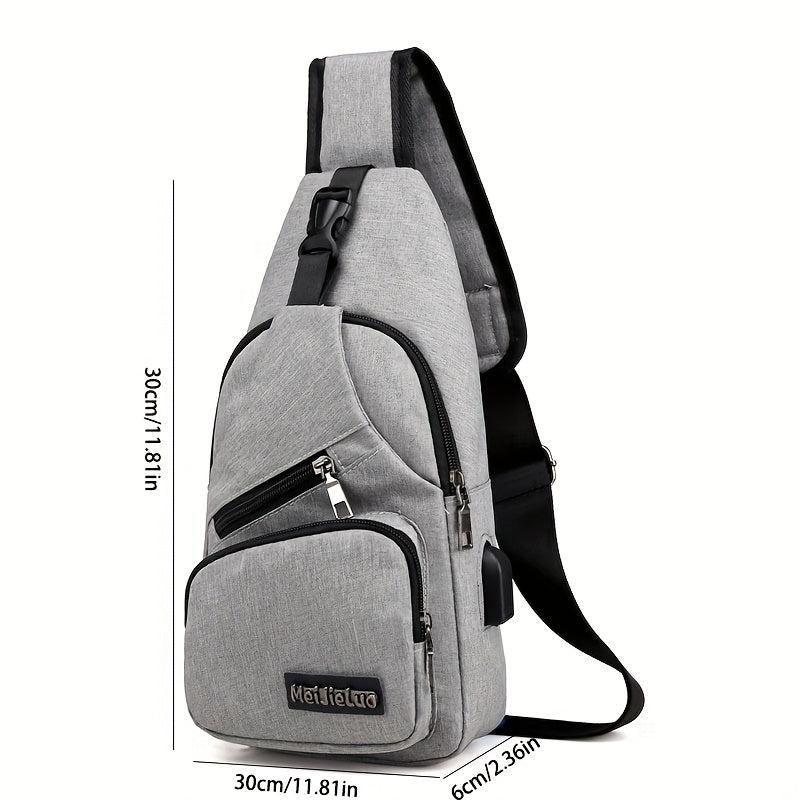 Men's Crossbody Bag with USB Charging Port