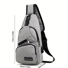 Men's Crossbody Bag with USB Charging Port