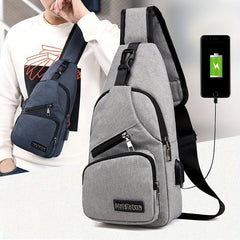 Men's Crossbody Bag with USB Charging Port