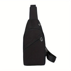 Men's Crossbody Bag With Earphone Hole For Outdoor Sports