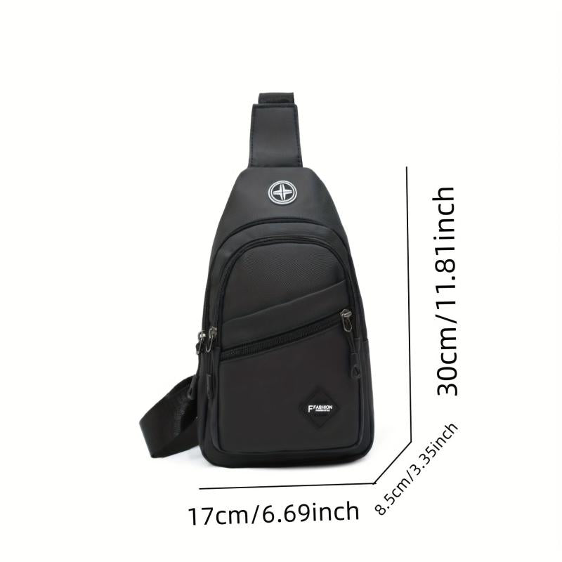 Men's Crossbody Bag Multifunctional Shoulder Bag With Earphone Hole