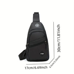 Men's Crossbody Bag Multifunctional Shoulder Bag With Earphone Hole