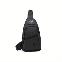 Men's Crossbody Bag Multifunctional Shoulder Bag With Earphone Hole
