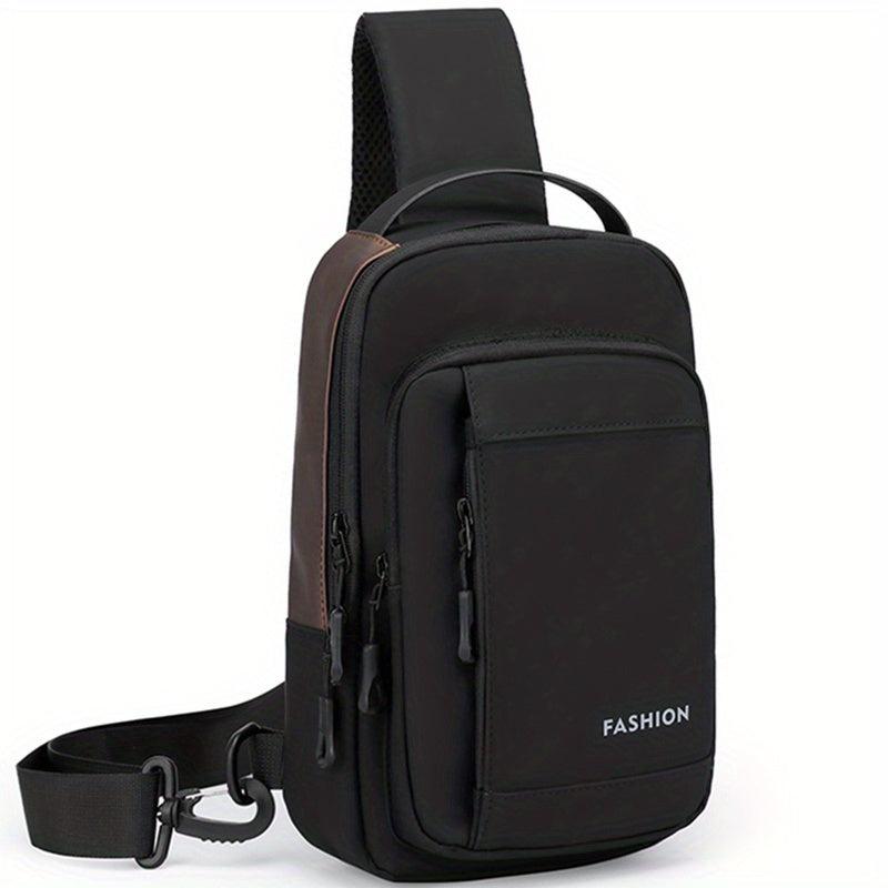 Men's Nylon Crossbody Bag USB Charging Anti-theft Diagonal Shoulder Bag