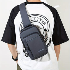 Men's Nylon Crossbody Bag USB Charging Anti-theft Diagonal Shoulder Bag