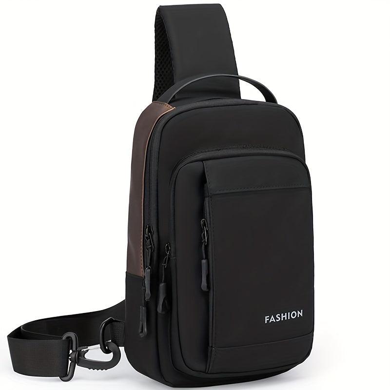 Men's Nylon Crossbody Bag USB Charging Anti-theft Diagonal Shoulder Bag