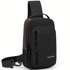 Men's Nylon Crossbody Bag USB Charging Anti-theft Diagonal Shoulder Bag