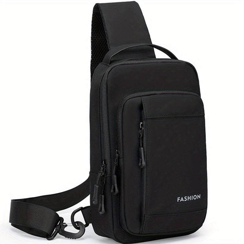 Men's Nylon Crossbody Bag USB Charging Anti-theft Diagonal Shoulder Bag