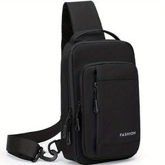 Men's Nylon Crossbody Bag USB Charging Anti-theft Diagonal Shoulder Bag