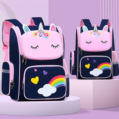 Cartoon Unicorn Flap Backpack Lightweight School Bag