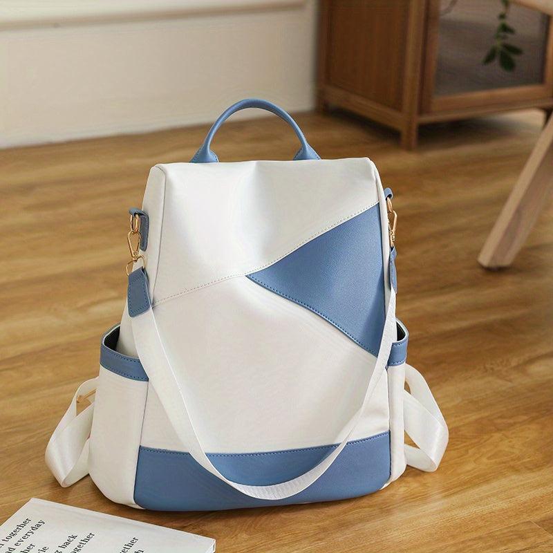 Women's Colorblock Backpack Purse Anti-Theft School Bag