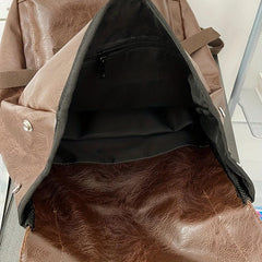Vintage Stylish Backpack Soft Retro Versatile Travel Knapsack