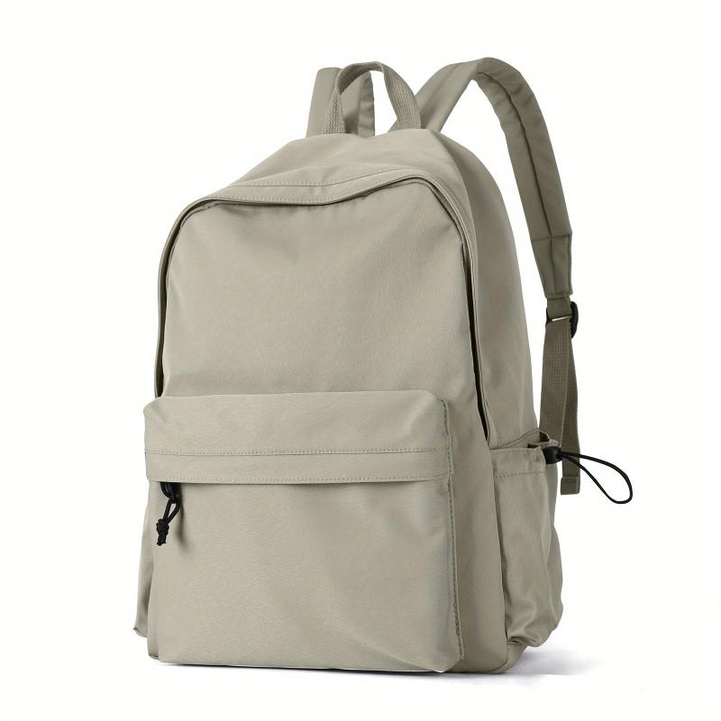 Minimalist Solid Backpack Preppy Zipper Large Capacity School Bag