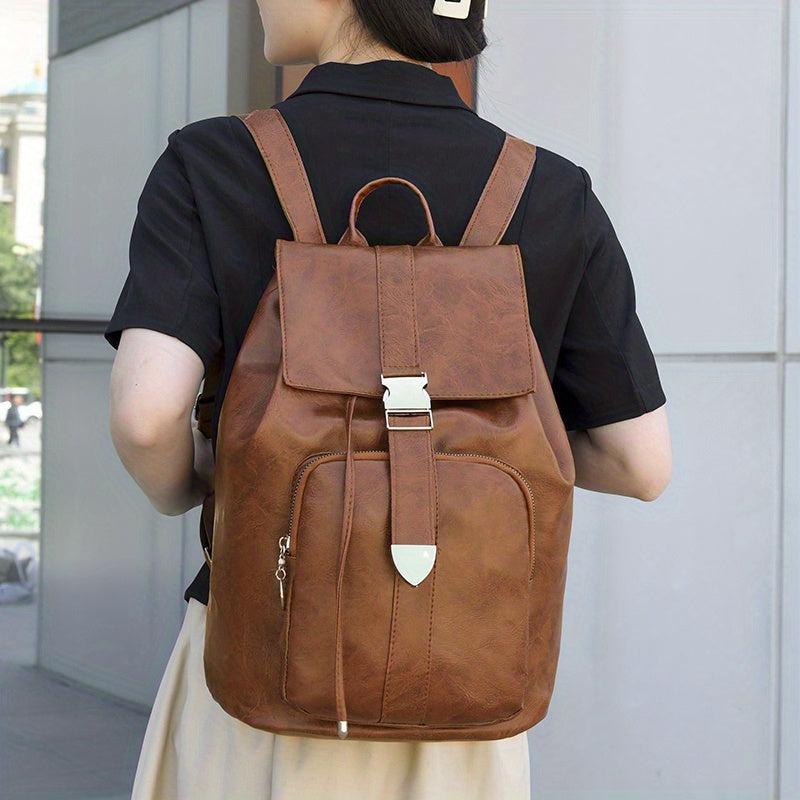 Vintage Niche Solid Backpack Lightweight Travel Daypack