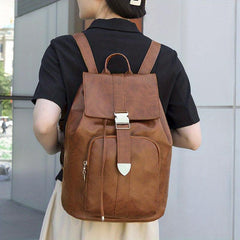 Vintage Niche Solid Backpack Lightweight Travel Daypack
