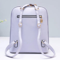 Zipper Around Backpack PU Leather Daypack Women's Convertible Shoulder Bag