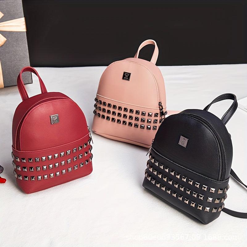 Studded Backpack Purse Preppy School Bag Daypack
