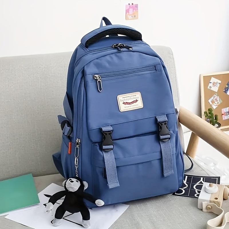 Monkey Pendant Backpack Large Capacity Durable Lightweight School Travel Bag
