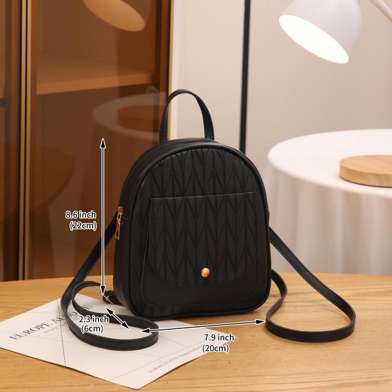 3pcs Large Capacity Backpack Small Backpack Clutch Purse Set