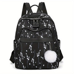 Flower Print Backpack For Women Small Travel School Bag Casual Bookbag