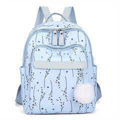 Flower Print Backpack For Women Small Travel School Bag Casual Bookbag