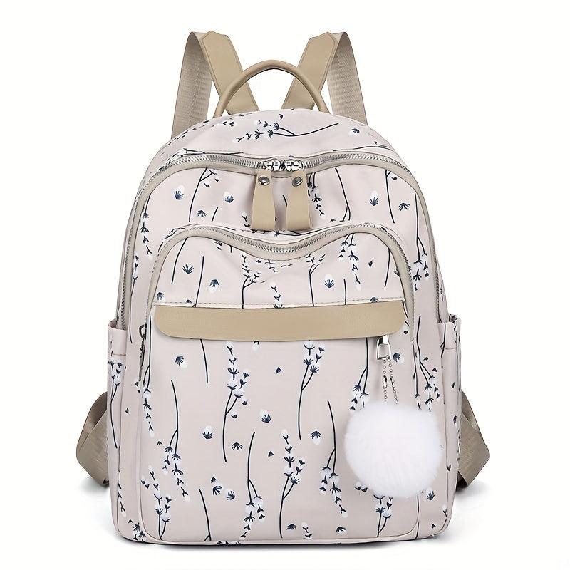 Flower Print Backpack For Women Small Travel School Bag Casual Bookbag