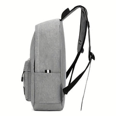 Casual Business Laptop Backpack Solid Canvas Schoolbag Daypack