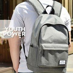Casual Business Laptop Backpack Solid Canvas Schoolbag Daypack