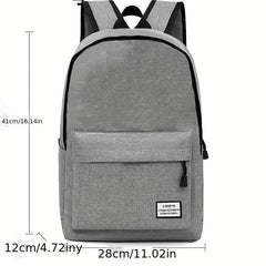 Casual Business Laptop Backpack Solid Canvas Schoolbag Daypack