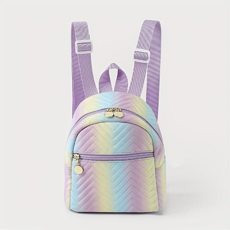 Gradient Backpack PU Leather Lightweight Shoulder Bag