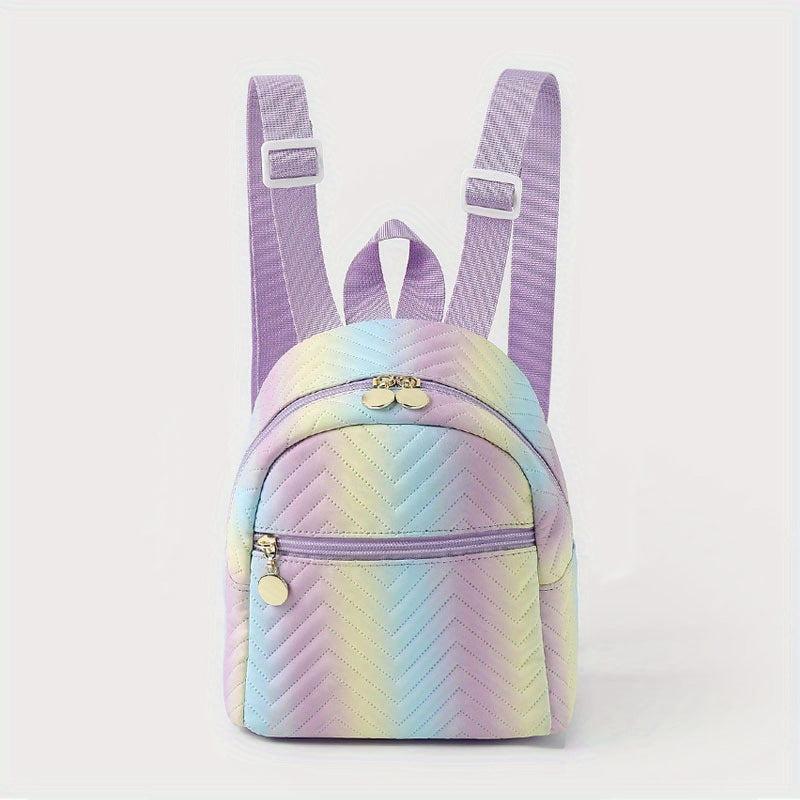 Gradient Backpack PU Leather Lightweight Shoulder Bag
