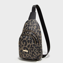 Leopard Pattern Sling Bag PU Leather Crossbody Bag