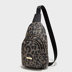Leopard Pattern Sling Bag PU Leather Crossbody Bag