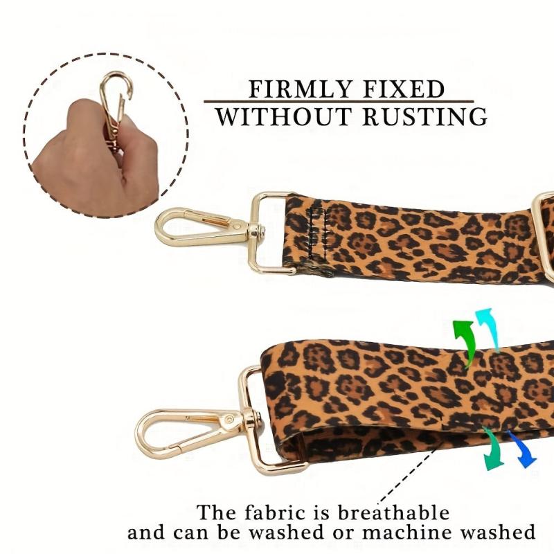 Leopard Pattern Bag Strap Wide Shoulder Replacement Adjustable Travel