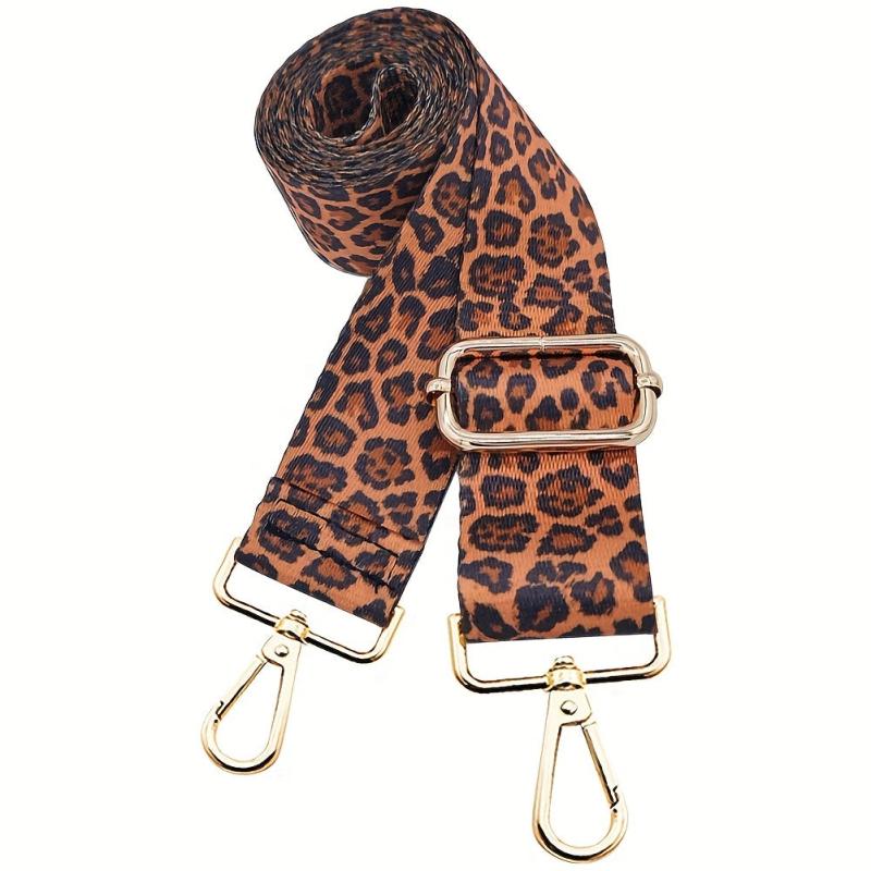 Leopard Pattern Bag Strap Wide Shoulder Replacement Adjustable Travel