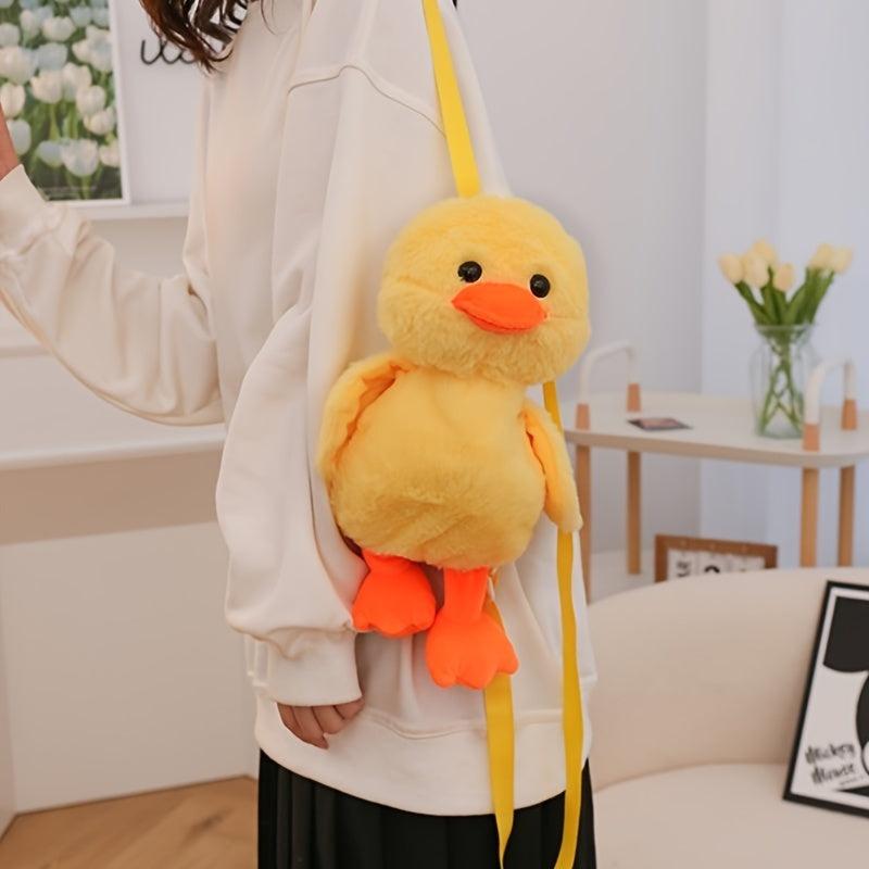 Mini Yellow Duck Backpack Chain Fluffy Novelty Bag